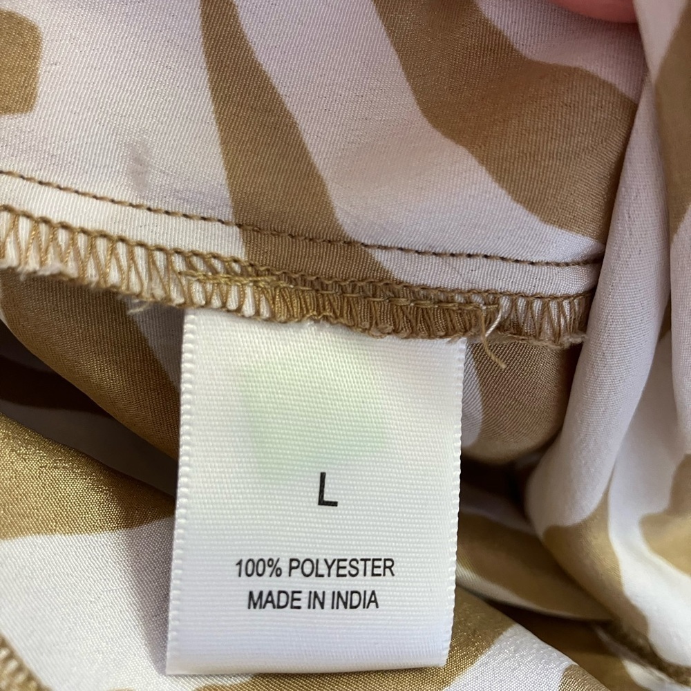 Madison Tan and White Zebra Print One Shoulder Top - Picture 5 of 10